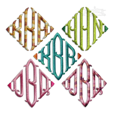 Diamond Triangle Monogram Fishtail Machine Embroidery Font Digitized All