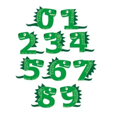 Dino Numbers SVG Cuttable Font