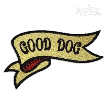 Good Dog Pet Machine Embroidery Design Ribbon Banner