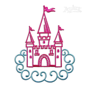 Dreamy Fairytale Castle Machine Embroidery Design by Apex Digitizing