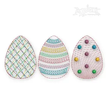 Easter Eggs Sketch Embroidery Design