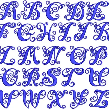 Elsie Swirl Embroidery Font