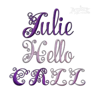 Elsie Swirls Machine Embroidery Font Digitized by Apex