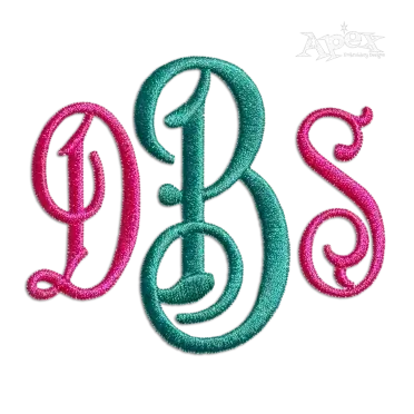 Carson English Monogram Machine Embroidery Font - Apex