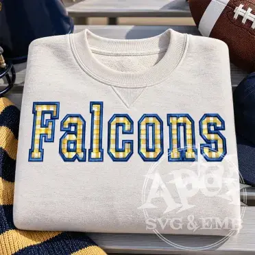 Falcons School Mascot Spirit Game Sports Embroidery Design Bundle