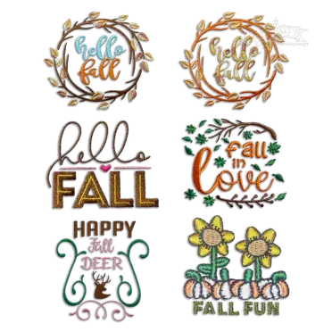 Fall in Love Bundle Machine Embroidery Design | Apex Digitized