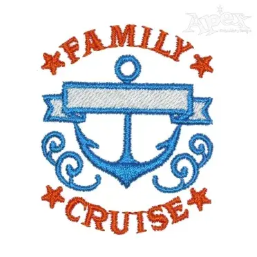 Family Cruise Anchor Frame Embroidery Design
