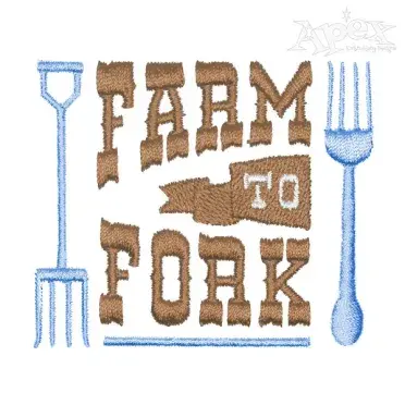Farm to Fork Embroidery Design