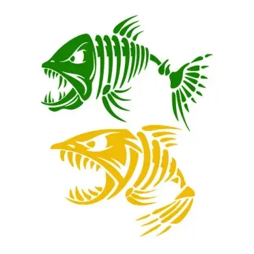 Angry Fish Bone SVG Cuttable Design