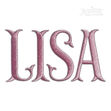 Fancy Fishtail Machine Embroidery Font Letters by Apex