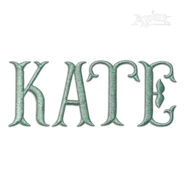 Fancy Fishtail Machine Embroidery Font Letters by Apex digitizing Kate