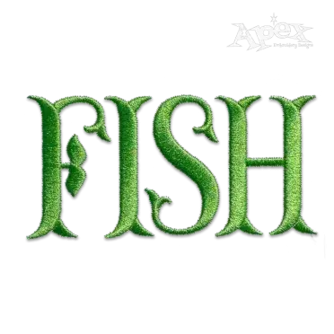 Fishtail Fancy Monogram Machine Embroidery Font Alphabet