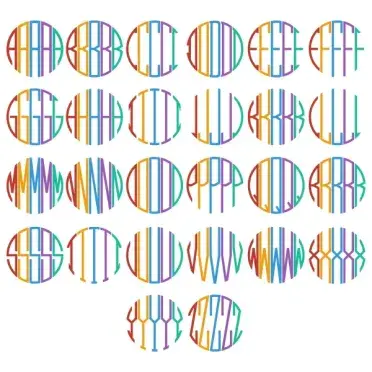 Five Letter Round Circle Cuttable Font