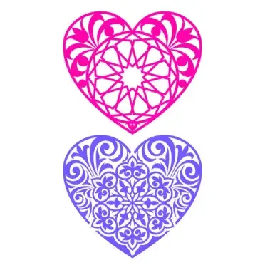 Floral Kaleidoscope Heart SVG Cuttable Design