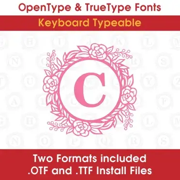 Floral Wreath Letters TrueType Font