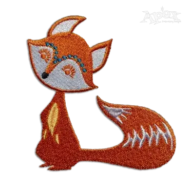 Cute Fox Machine Embroidery Design by Apex