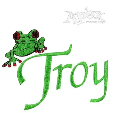 Frog Embroidery Design