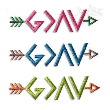 God is Greater Than the Highs and Lows Embroidery Design by Apex
