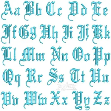Gothic Bold Embroidery Font