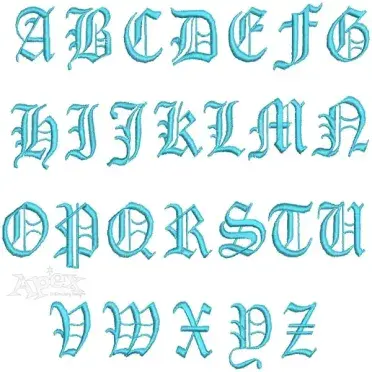 Gothic Fill Embroidery Font