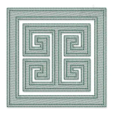 Greek Key Sketch Quilt Block Embroidery Design