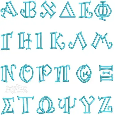 Greek Sorority Embroidery Font - Polka Dot & Open Faced Curlz