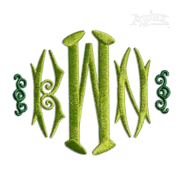 Hampton English Monogram Machine Embroidery Font - Apex Digitized