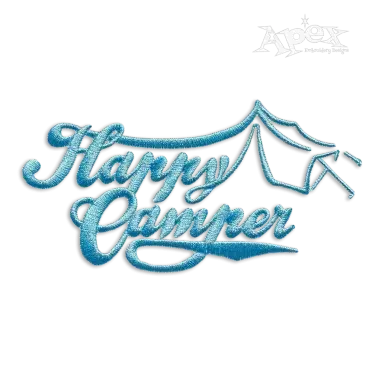 Happy Camper Outdoor Tent Machine Embroidery Design