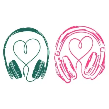 Heart Beat Headphones SVG Cuttable Design