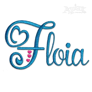 Heart Script Alphabet Letters Machine Embroidery Font