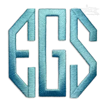 Hector Shape Machine Monogram Embroidery Font 