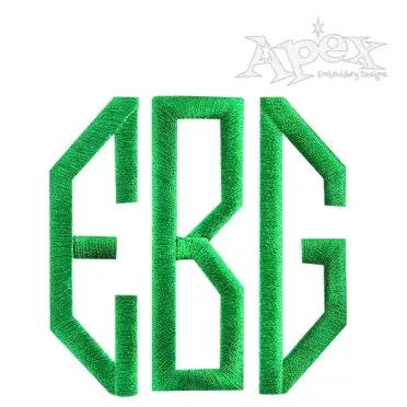 Hector Monogram Embroidery Font 