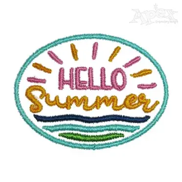 Hello Summer Embroidery Design