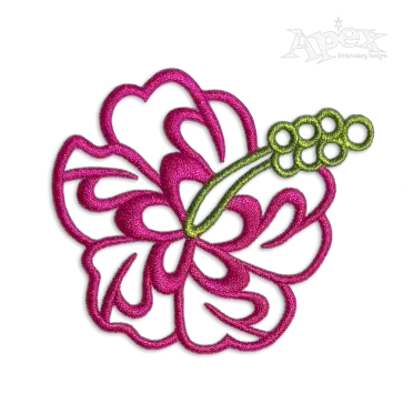 Hibiscus Flower Applique Machine Design by Apex