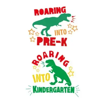 Roaring into Pre-K Kindergarten Dinosaur T-Rex SVG Cuttable Design