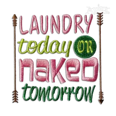 Laundry Today or Naked Tomorrow Machine Embroidery Design