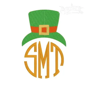 Lepreuchaun Hat Monogram Topper Fill Embroidery Design