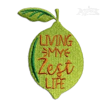Living My Zest Life Lemmon or Lime Machine Embroidery Design Lime
