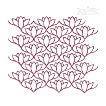 Lotus Flower Seamless Edge to Edge Quilt Block Embroidery Designs art