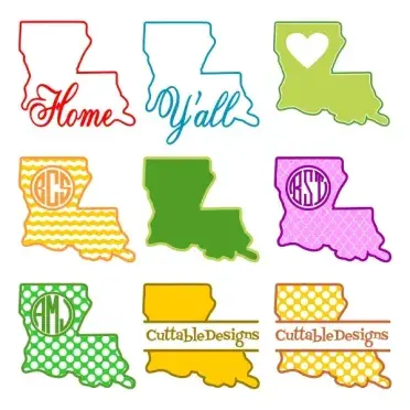 Louisiana Home State Cuttable Designs