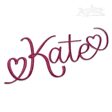 Love Heart Script Machine Embroidery Font by Apex Hearts
