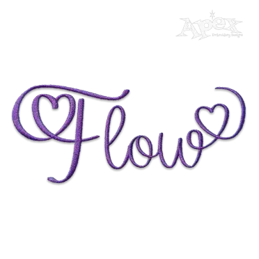 Love Heart Script Machine Embroidery Font by Apex Heart
