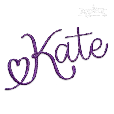 Love Heart Script Machine Embroidery Font by Apex Kate