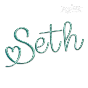 Love Heart Script Machine Embroidery Font by Apex