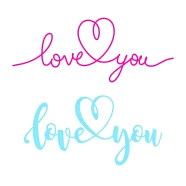 Love You Heart Cuttable Design