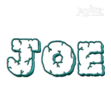Man Cave Applique Machine Embroidery Font by Apex Designs Letters