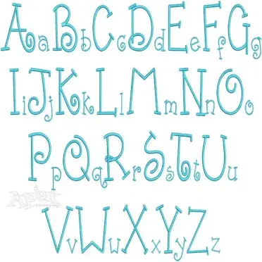 Martini Embroidery Font