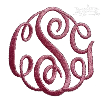 Master Circle Machine Monogram Embroidery Font