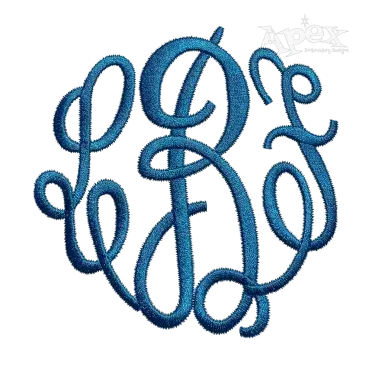 Master Circle Machine Monogram Embroidery Font Letter