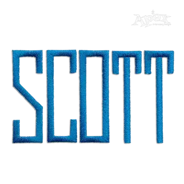 Mens Embroidery FontTall Block Scott